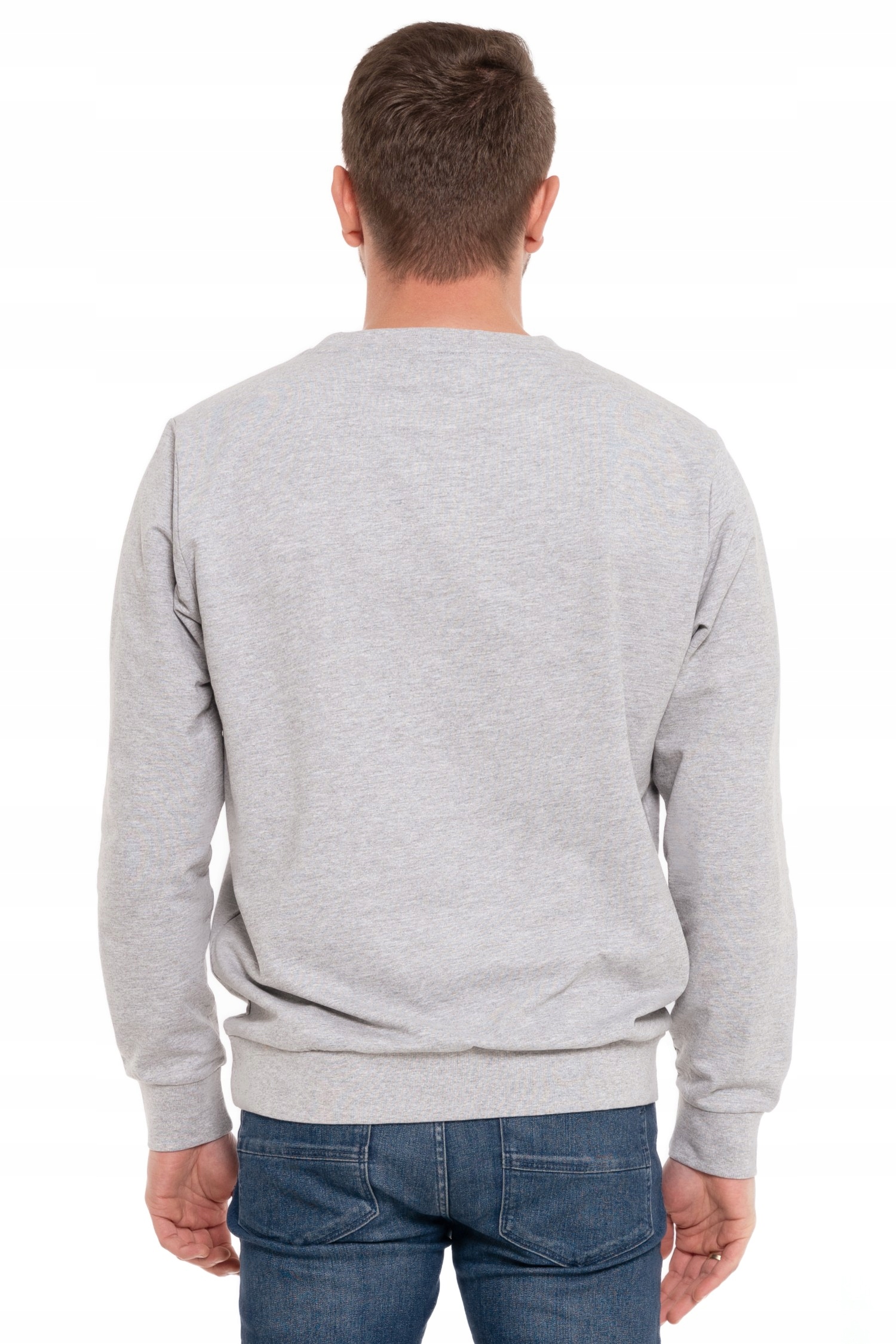 WKŁADANA BLUZA DRESOWA MĘSKA BEZ KAPTURA KLASYCZNA MODNA MORAJ XXL SZARA Rozmiar XXL