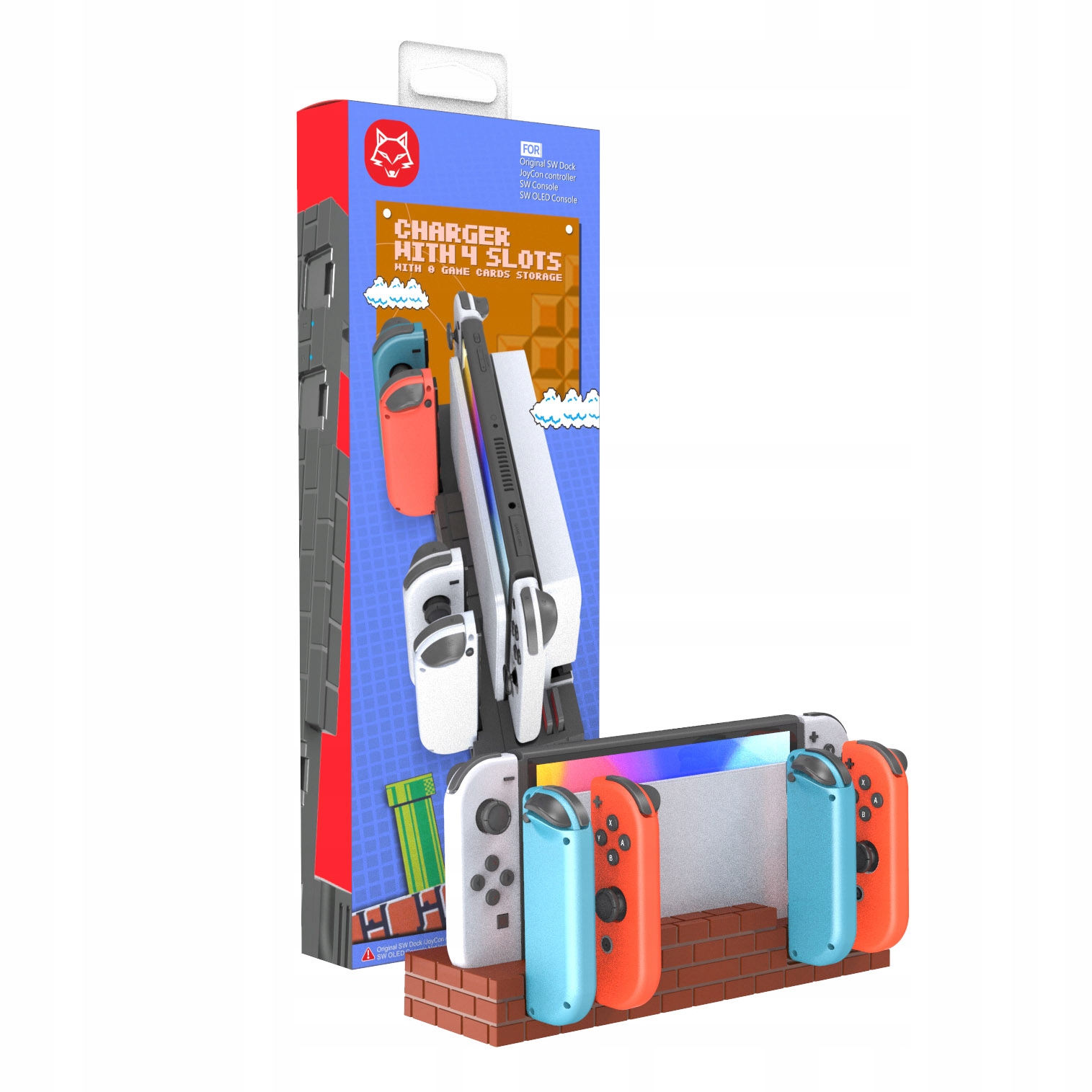 Podstawka dock ładowania 4x Joy-Con Switch Mario
