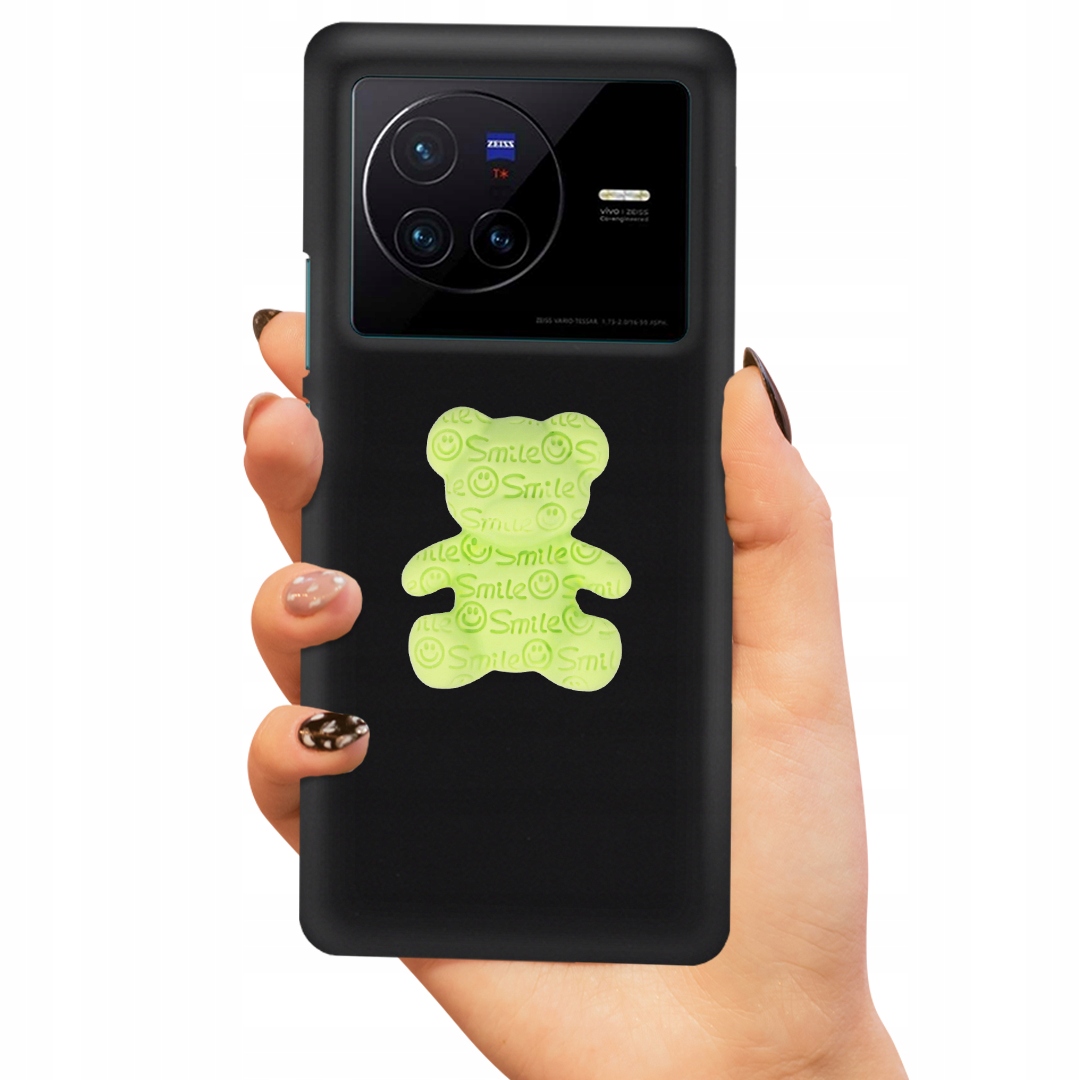 Puzdro Pre Matný Vivo X80 Case Medvedík Smile Zelený 3D