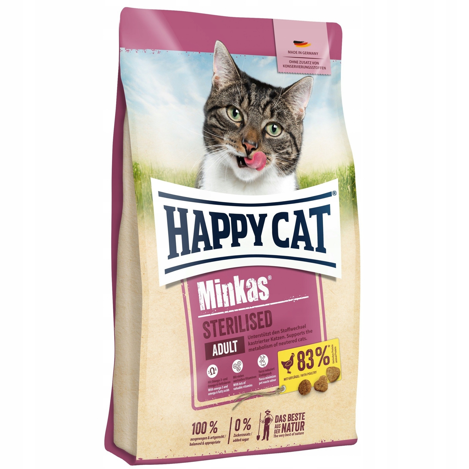 Happy Cat Minkas Sterilised Geflügel s drůbežím masem 10 kg