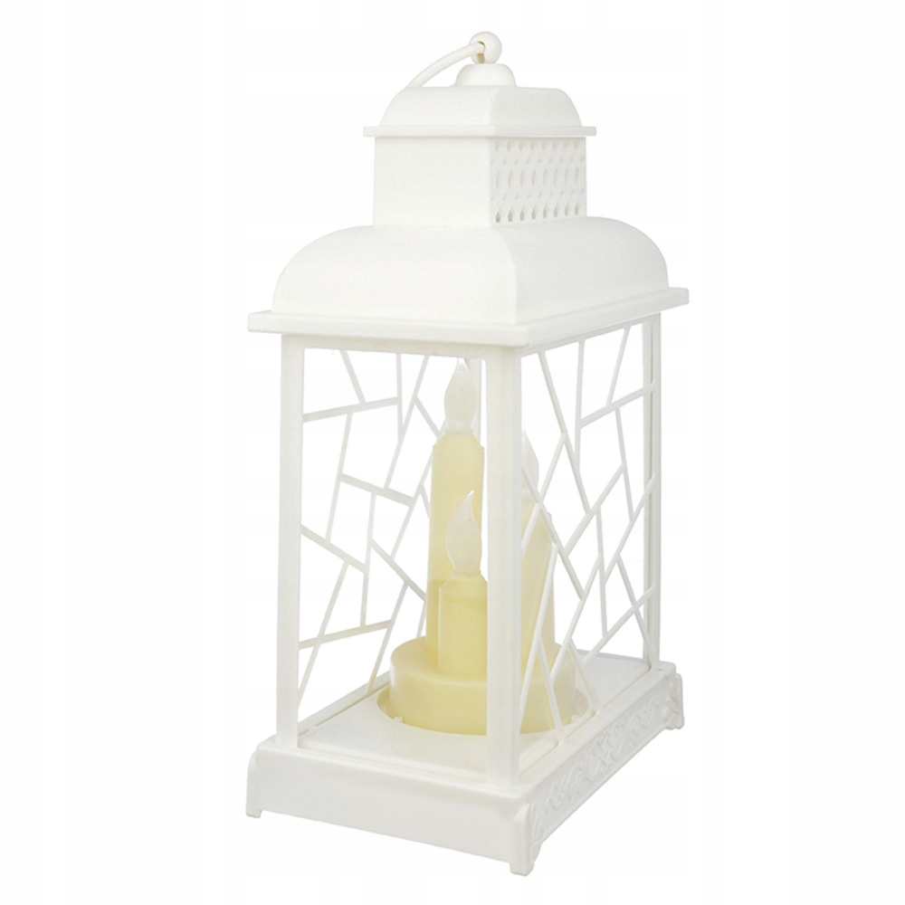 LAMPION DEKORACYJNY LATARNIA LED WITRAŻ BIAŁY Kolor biały