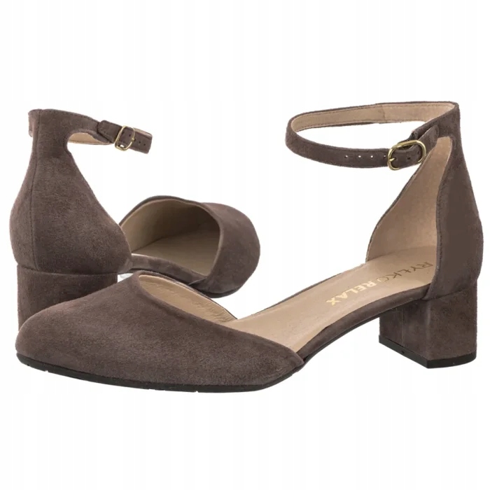 Dámské sandály na podpatku Ryłko Šedohnědé A4KT2___ _4FV