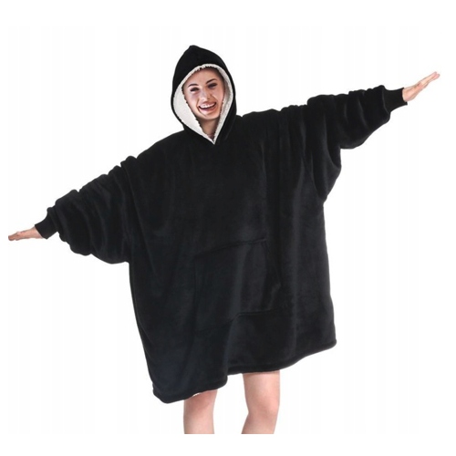 

Bluza Z Kapturem Oversize Ciepła Prezent Czarna