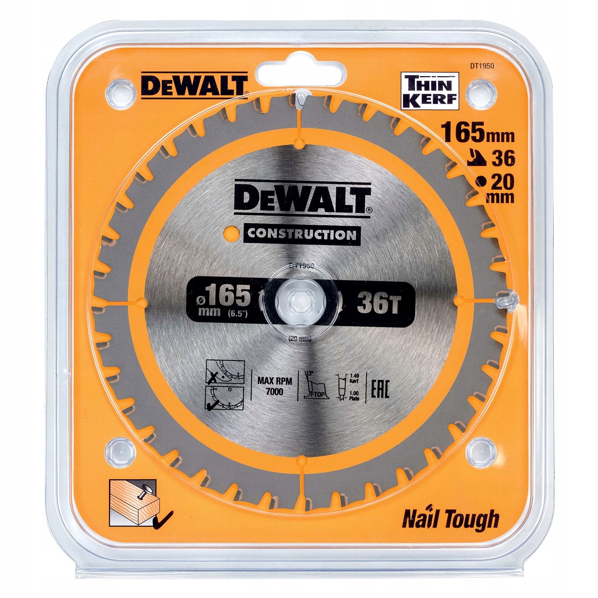 

DeWALT DT1950 tarcza piła do drewna 165 x 20 36z