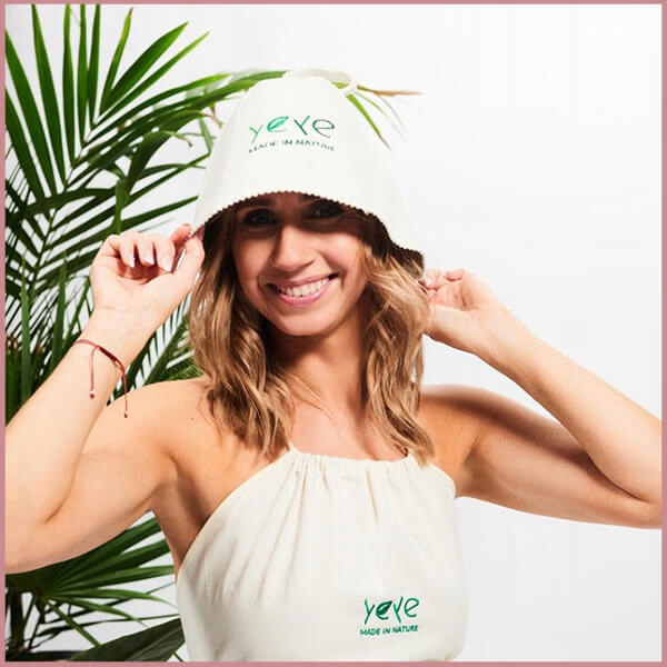 

Czapka do sauny z wełny naturalnej Yeye