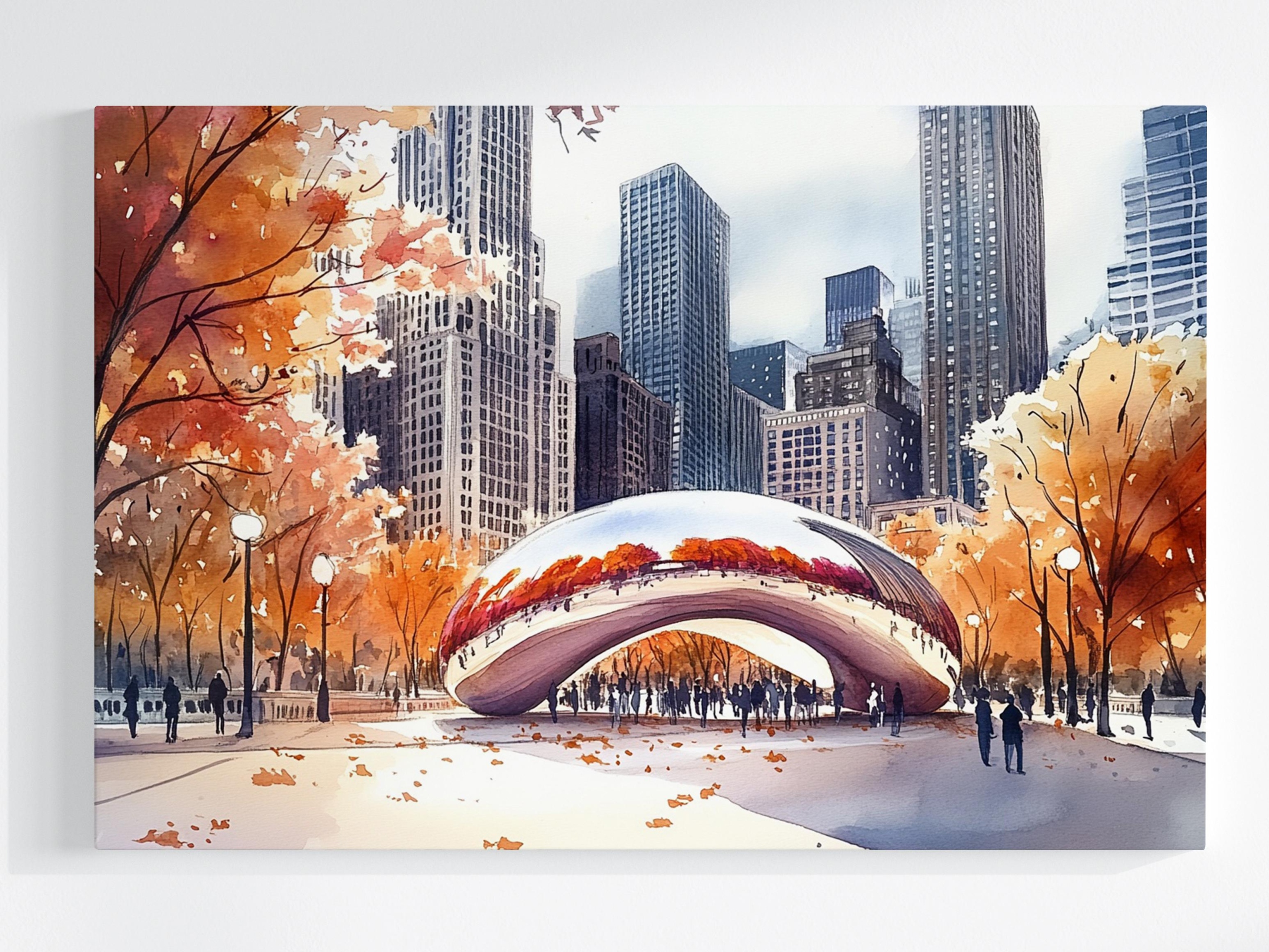 Obraz Na Plátně Canvas Město Chicago Cloud Gate Bean Socha Fazole 120x80