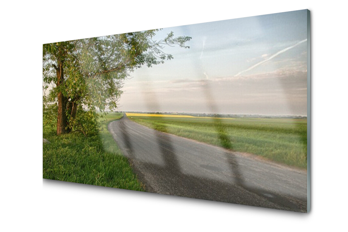 

Panel szklany dekor Droga Drzewo Trawa 120x60