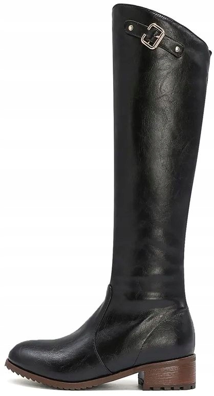 EKOSKÓRZANE KOZAKI JEŹDZIECKIE NA PŁASKIM OBCASIE OCIEPLANE AS4989 [28.5cm] Kod producenta AS4989_BLACK_47