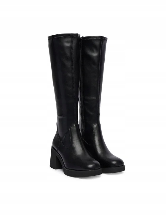 Tamaris Dámské Černé Klasické Kozačky Na Podpatku, Velikost 39 6 CM