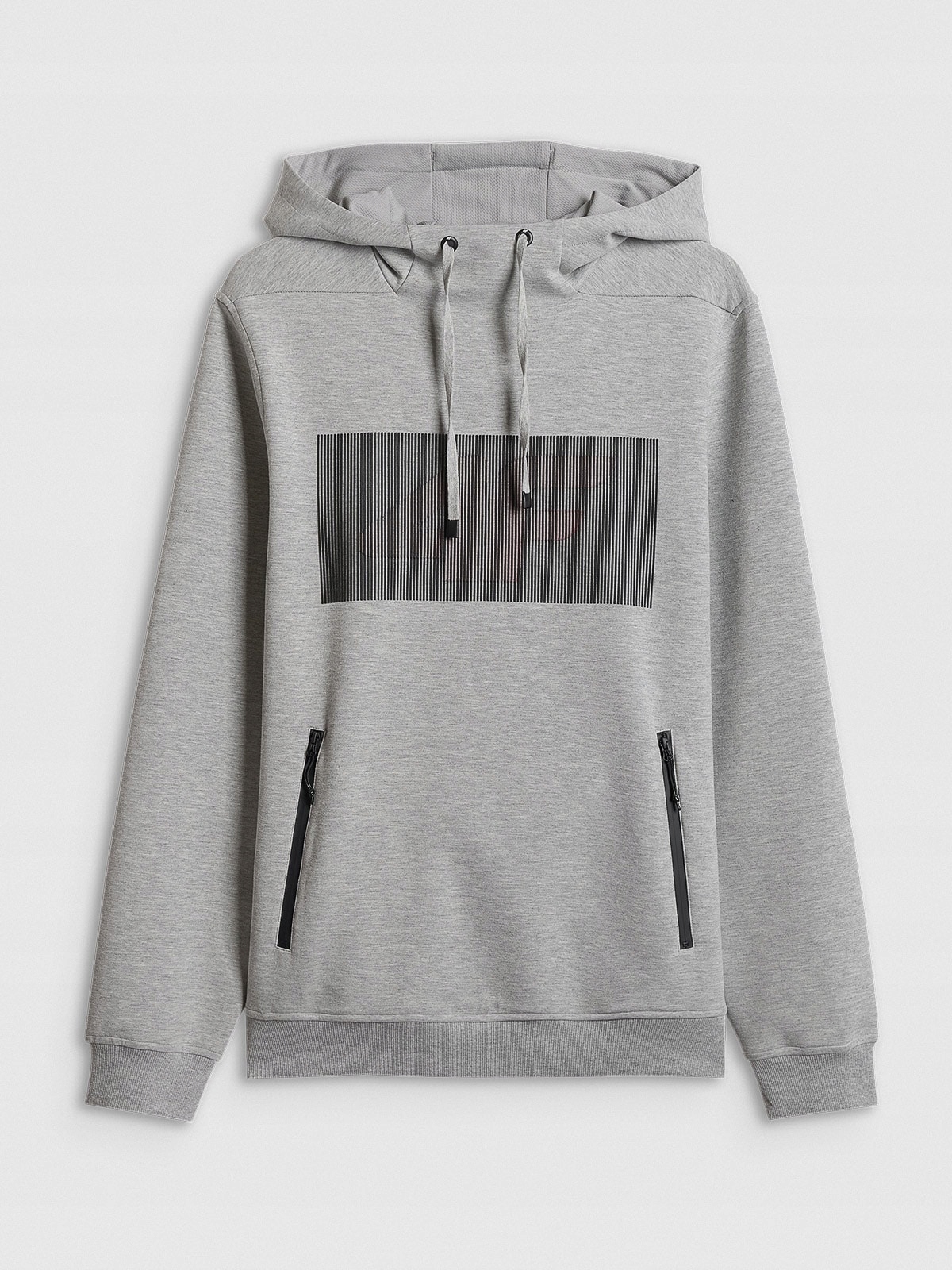 4F Tepláková Mikina S Kapucí Pánská Šedá Bavlněná Regular Pohodlná XXL