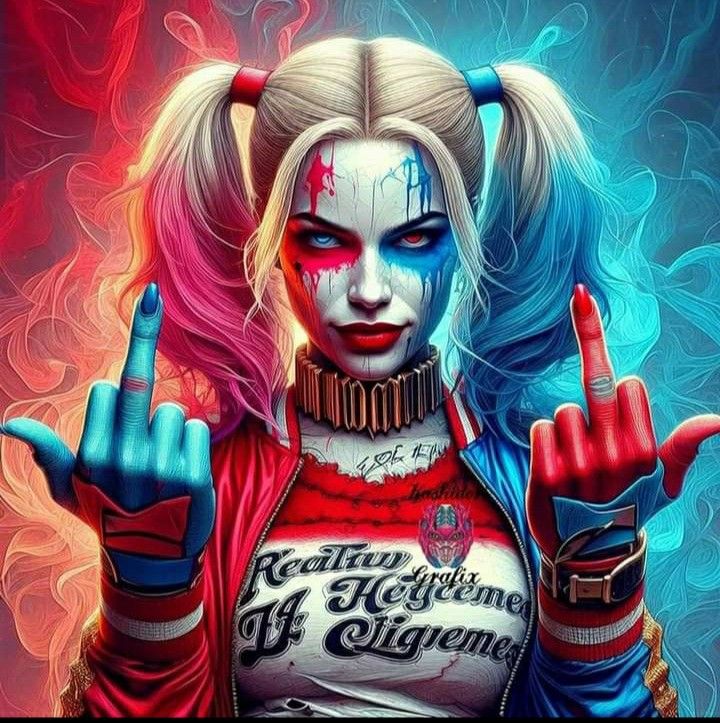 Naklejka 3D na Samochód Auto Gadżety Wodoodporna Harley Quinn Fuck You