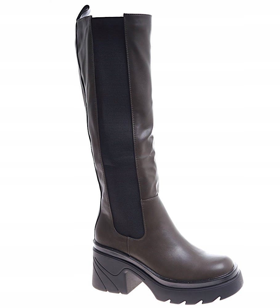 Kozaki damskie na obcasie i platformie Wygodne buty 16864 39 Płeć kobieta