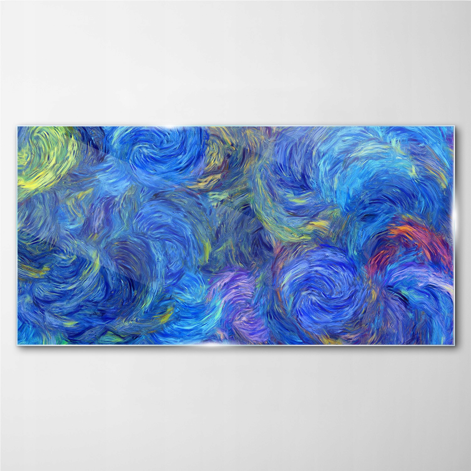 

Obraz szklany na ścianę Niebieskie kręgi 140x70 cm