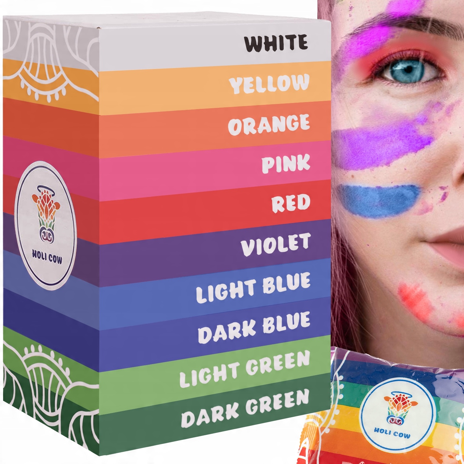 

Kolorowy Proszek Holi Powder Festiwal Zestaw 10szt