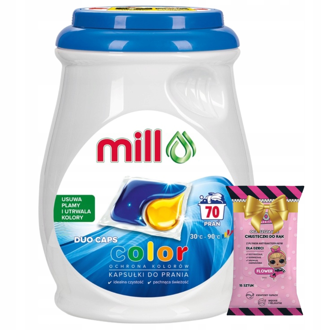 Levně Kapsle na praní barevného prádla Mill Professional 70 ks Dárek