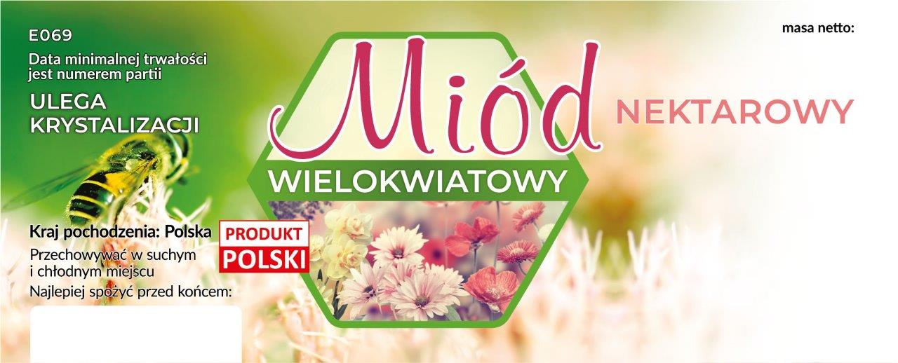 

Etykiety na miód wielokwiatowy duża 100szt