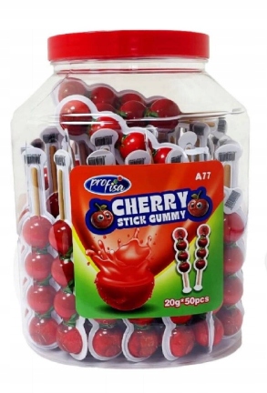 Żelki W Tubie Wiśniowe 20Gx50SZT Stick Gummy Profisa