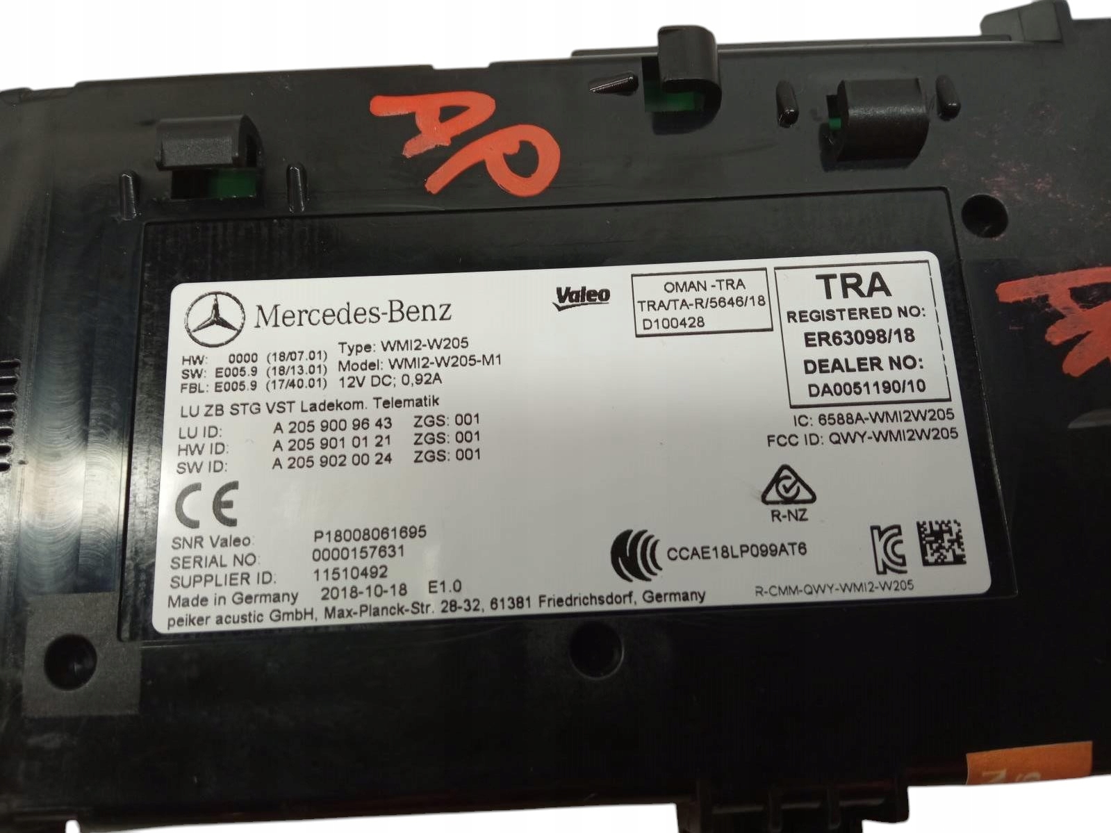 modulo TELEMATIC 2059009643 Mercedes-Benz C-klasa IV (2014- ) W205