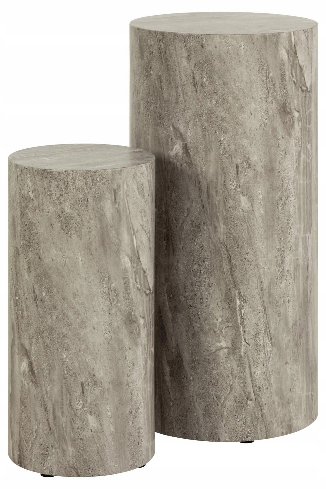 Sada 2 vysokých stolků Dice 34x70 a 25x50 cm, šedý mramor