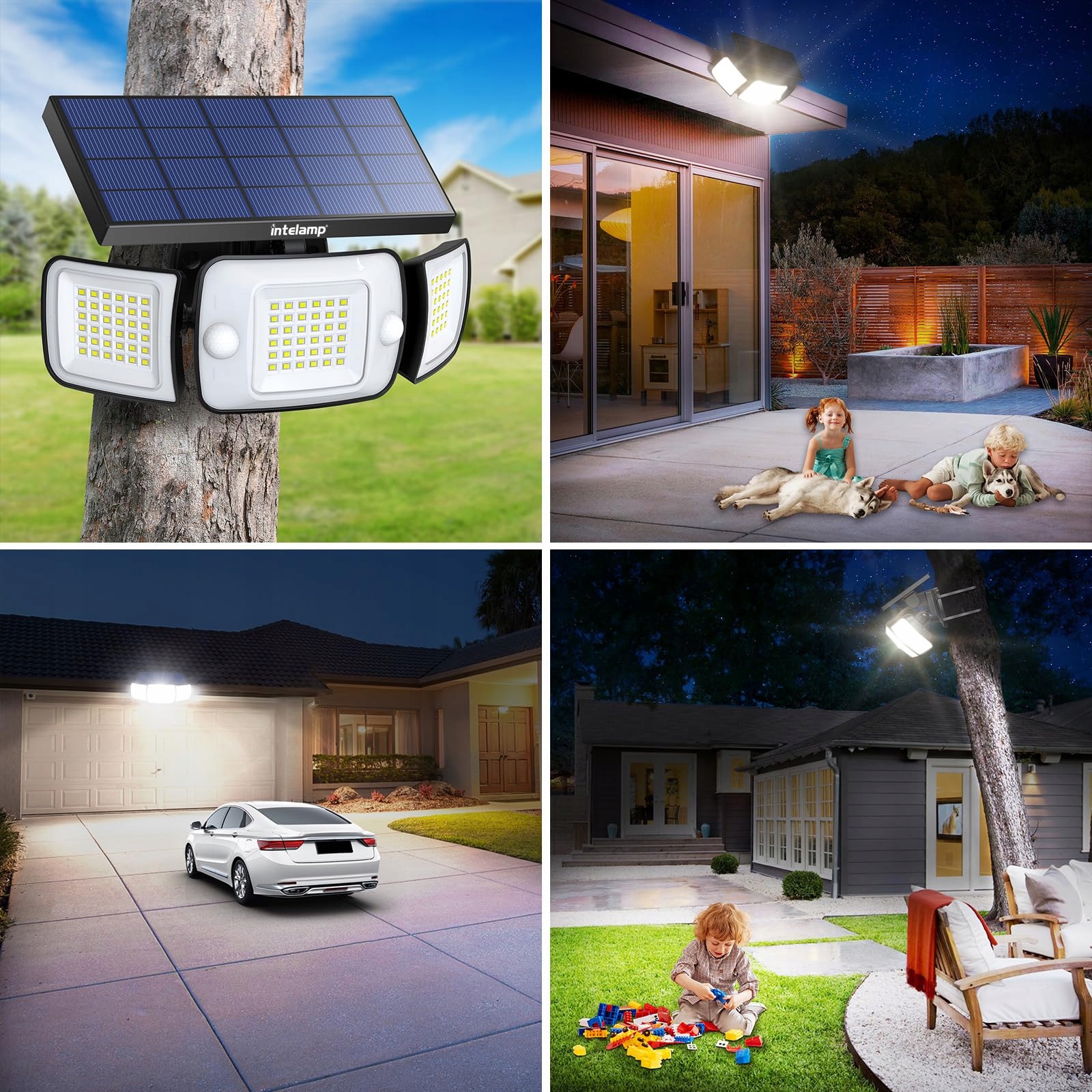 INTELAMP Reflektor Solarny Zewnętrzny LED Wodoodporny Czujnik Ruchu 1200 lm — miniatura 7