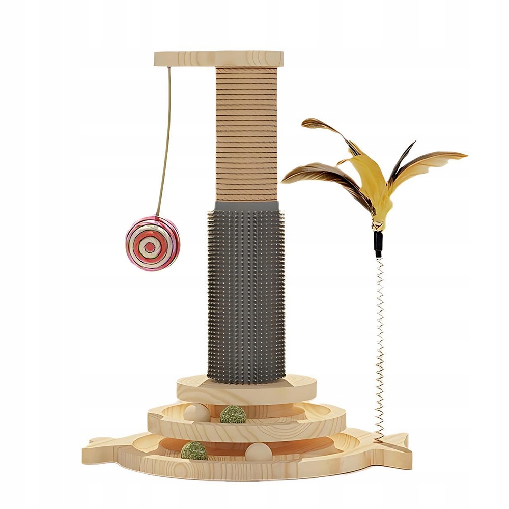 Levně Drapak Hračka Pro Kočky Koťátko Míčky Na Hraní Sloupek 29×40 CM