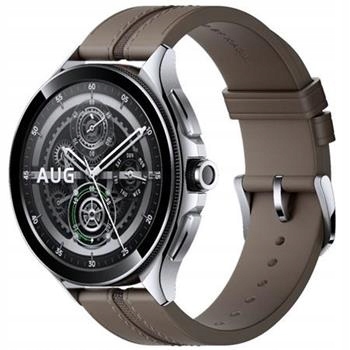 Xiaomi Watch 2 Pro 4G Lte Silver Case with Brown Leather Strap