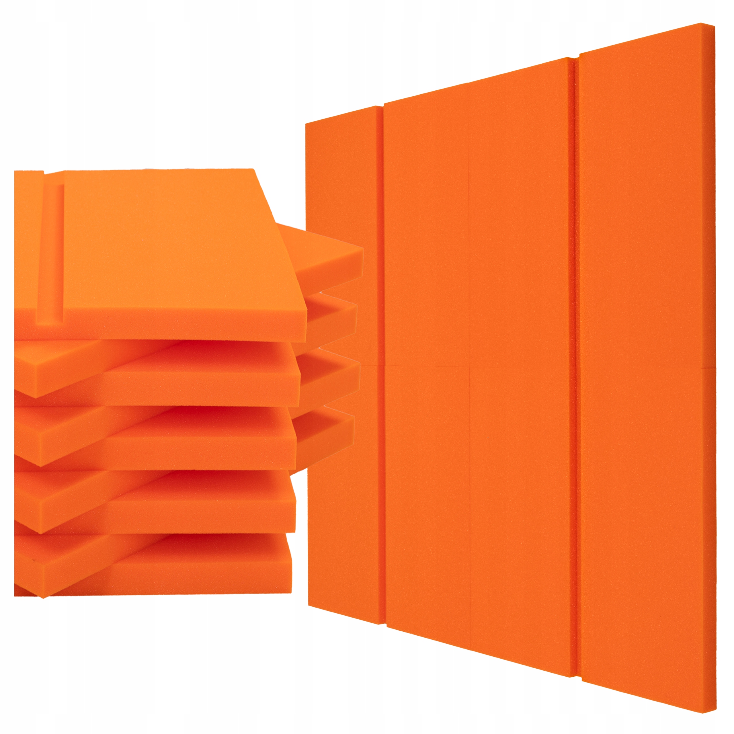 Čtvercový akustický Ekran s oranžovou fází, účinný absorbující účinek