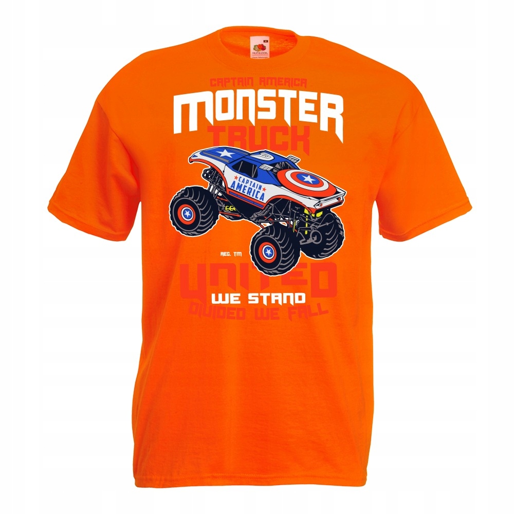 

Koszulka monster truck captain america L pomarańcz