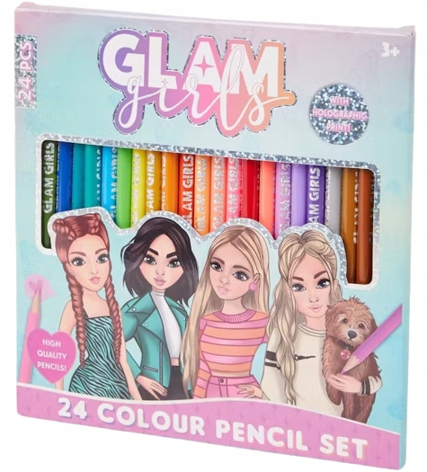 Sada pasteliek Glam Girls Ceruzkové pastelky 24 farieb