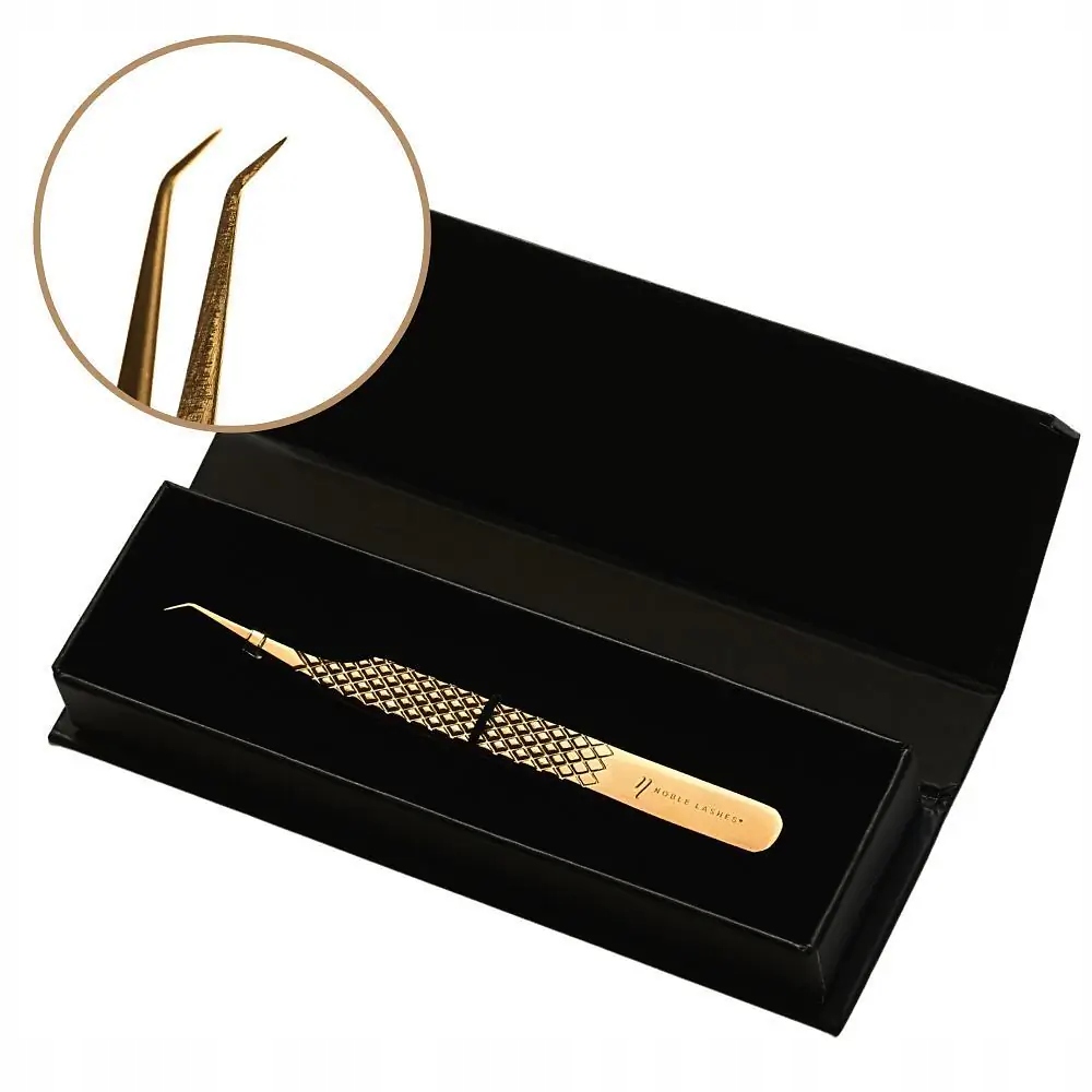 Noble Lashes Pinzeta na prodlužování řas Noble Gold Pro 3