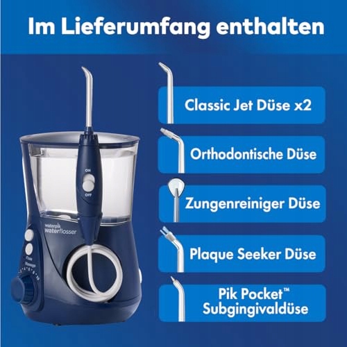 WATERPIK Ultra Profesjonalny Irrygator Do Zębów, 7 Końcówek, Niebieski — miniatura 8