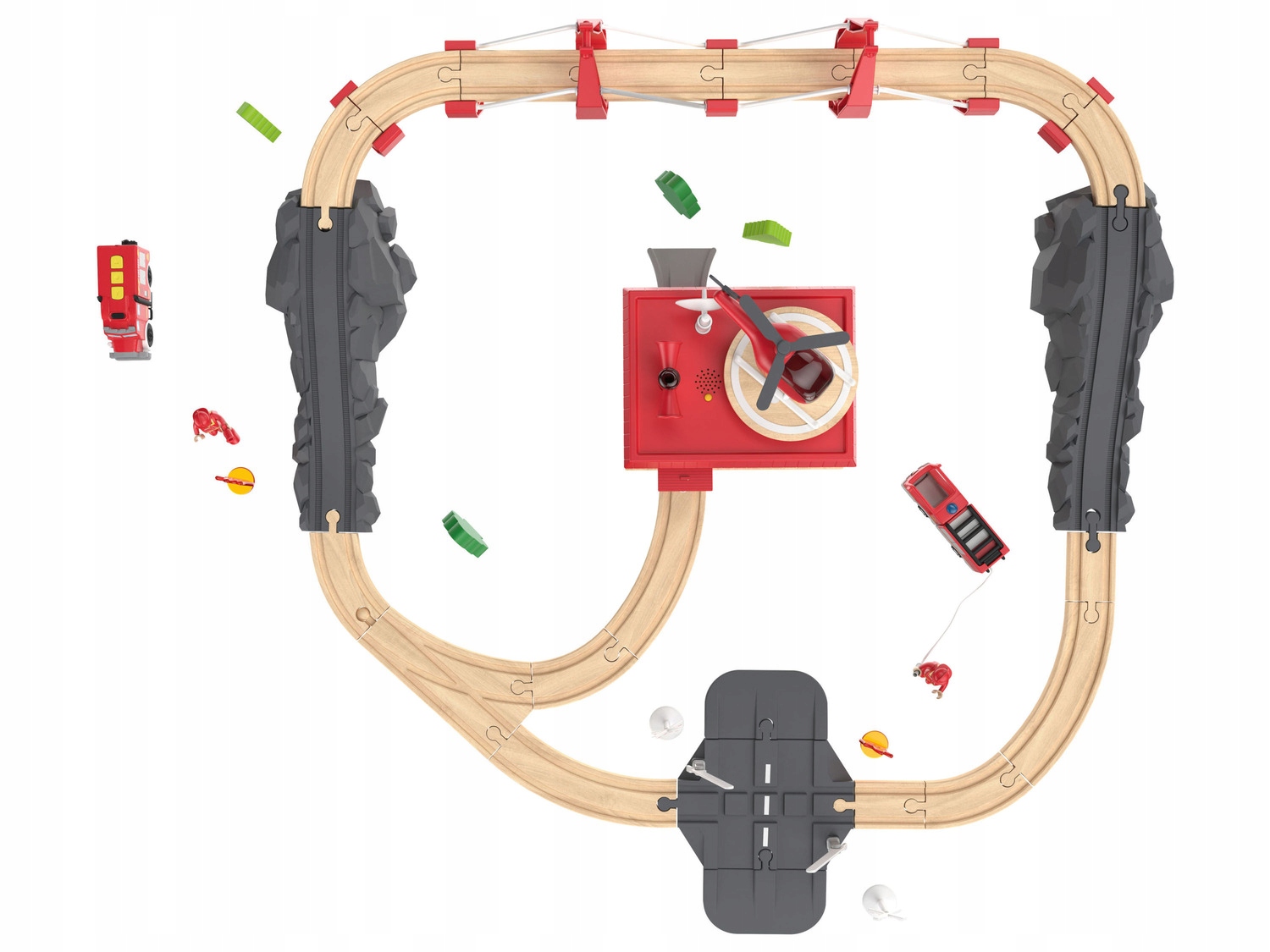 KOLEJKA NA BATERIE STRAŻ POŻARNA TORY DUŻY ZESTAW EFEKTY ŚWIETLNE DŹWIĘK Marka Playtive