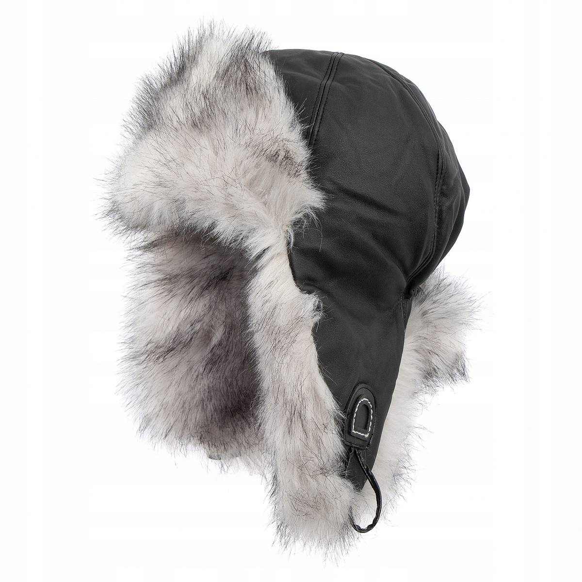 

W225D Damska Zimowa Czapka Ze Skóry Ekologicznej