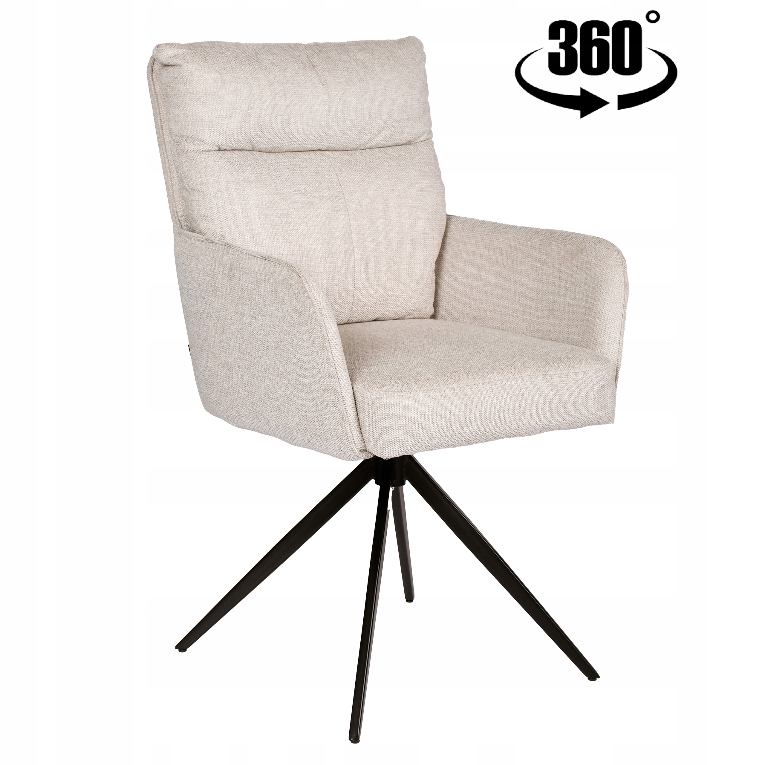 Krzesło obrotowe tapicerowane beżowe do salonu jadalni kuchni biurka Eldo