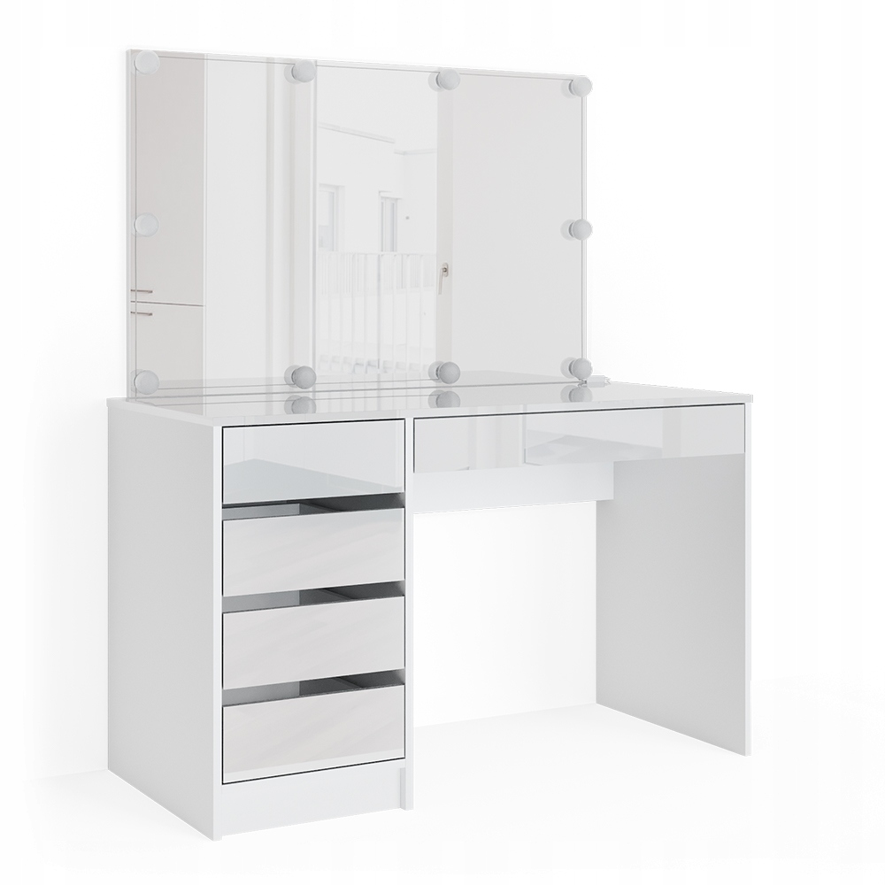 ТУАЛЕТНЫЙ СТОЛИК SHERRY WHITE GLOSS С ПОДСВЕТКОЙ VICCO