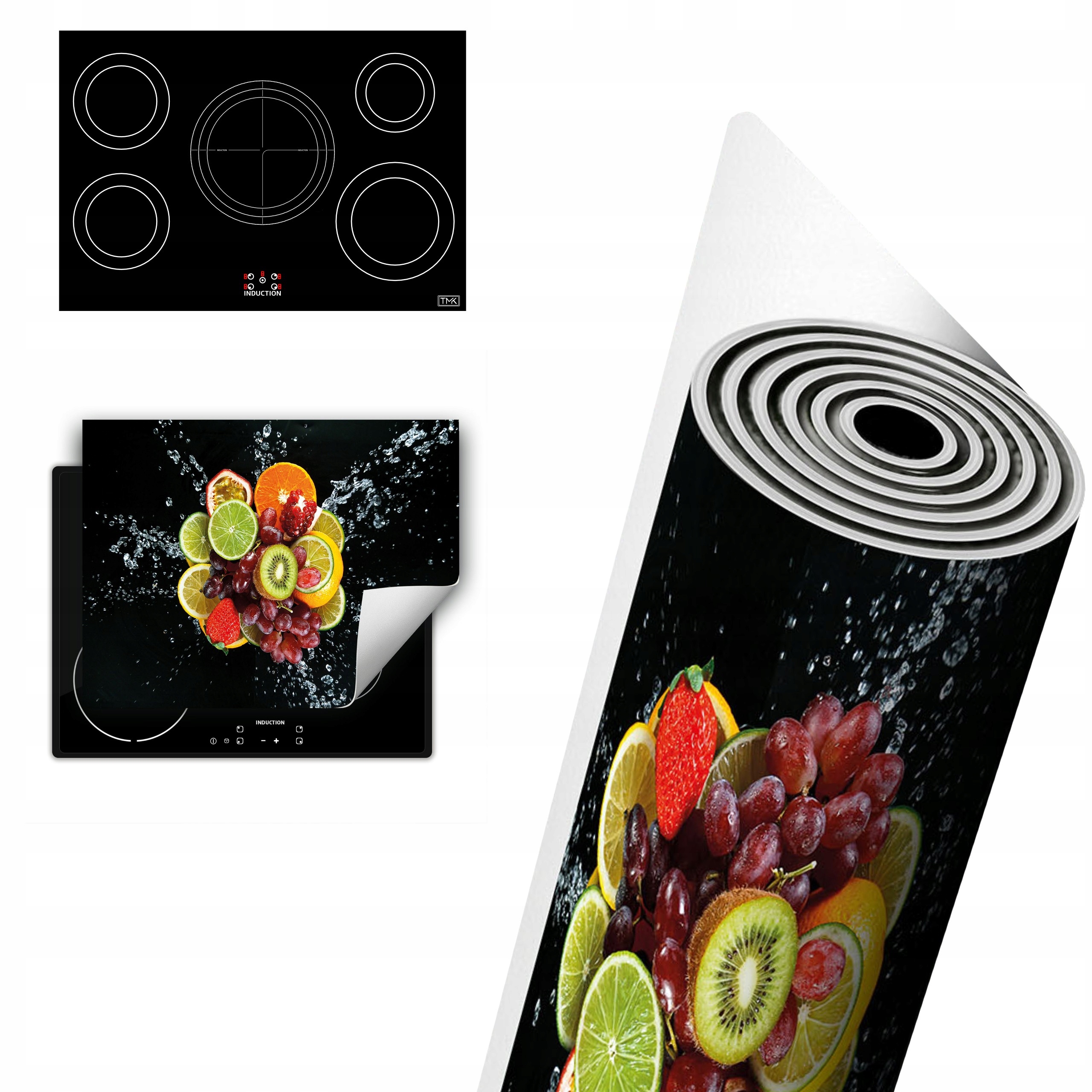 Vinylová Ochrana Na Indukci Desky 80x52 černá ovoce