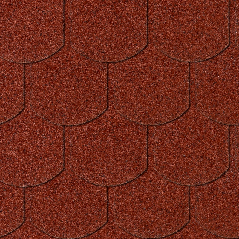 Asfaltový Šindel Kaprovka Červená 1 Ks 0,16 M2, 1 Opk. 3,85 M2