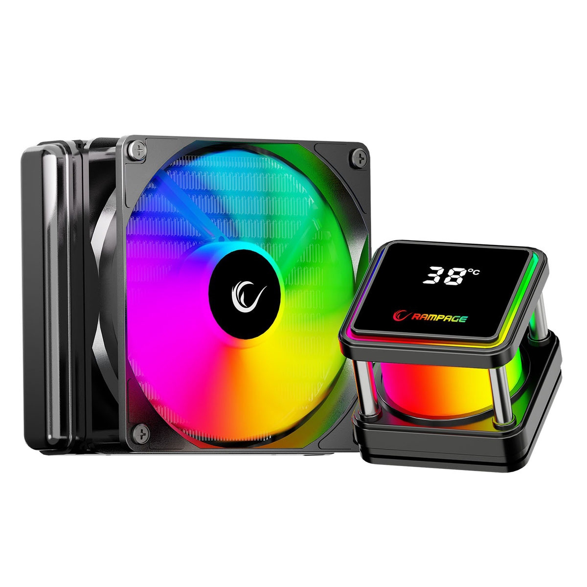 Rampage Infinite V120 Vodní chlazení 120 mm Argb, měřič teploty