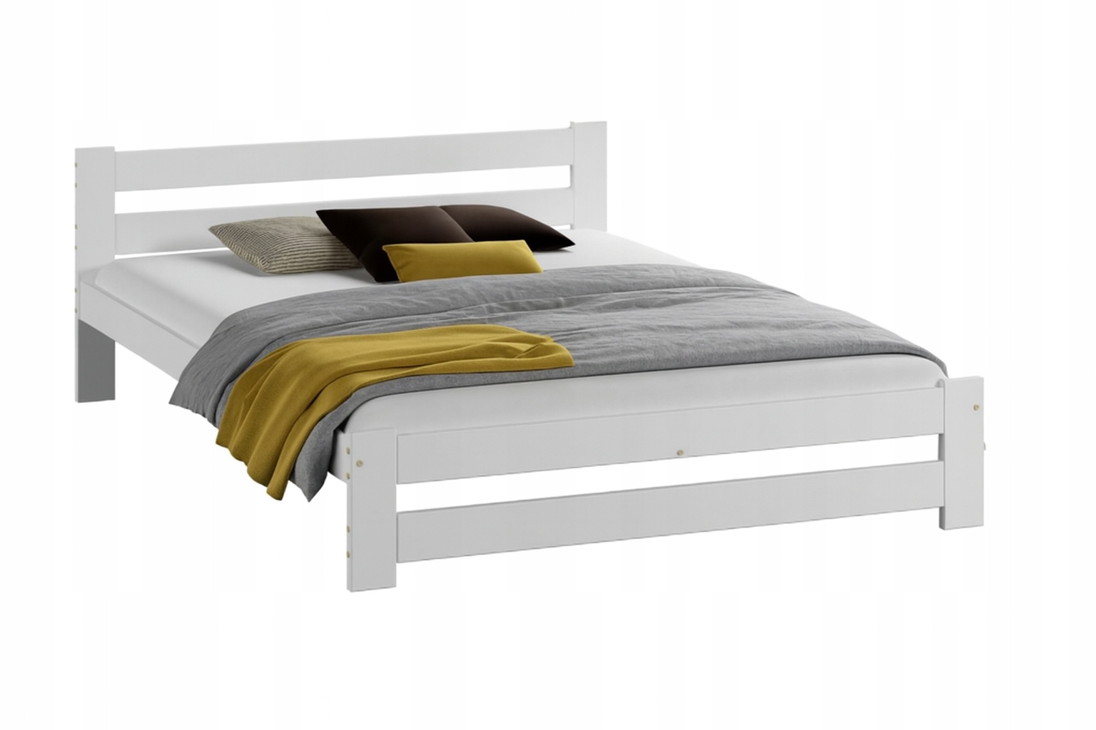 Postel z masivního borovicového dřeva s vysokým čelem Bílá 120x200 Výrobce