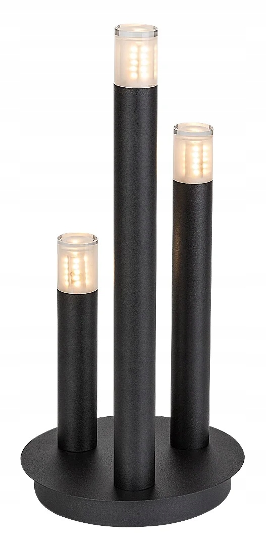 Nočná lampa čierna okrúhla, vertikálna, 3 rúrky do obývacej izby Rabalux