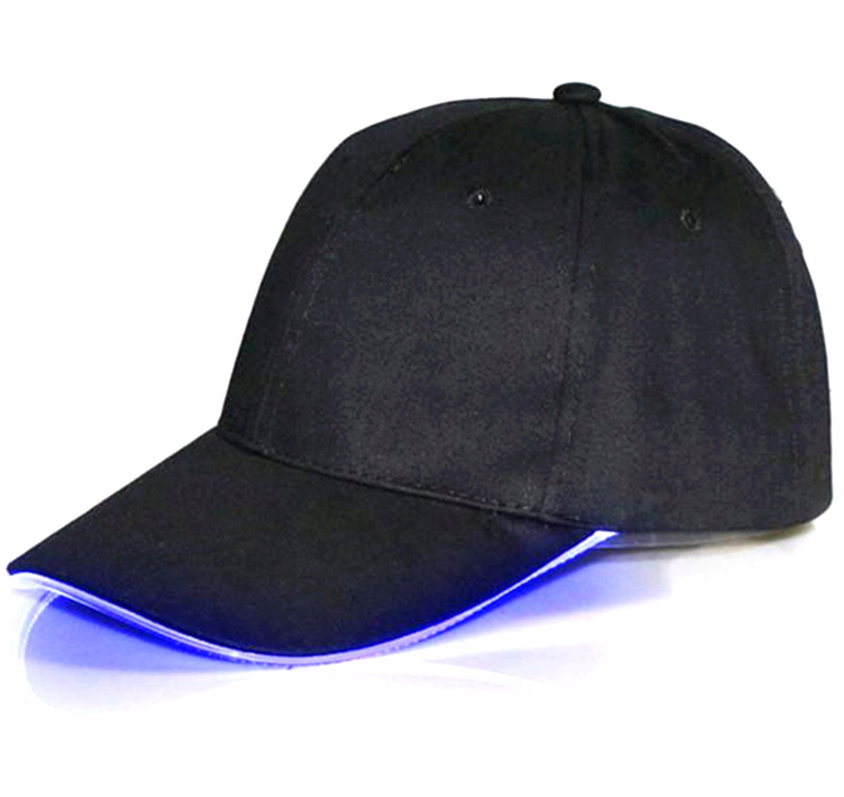 

BQ46 Bejsbolówka Czapka Z Daszkiem Czarna Blue Led