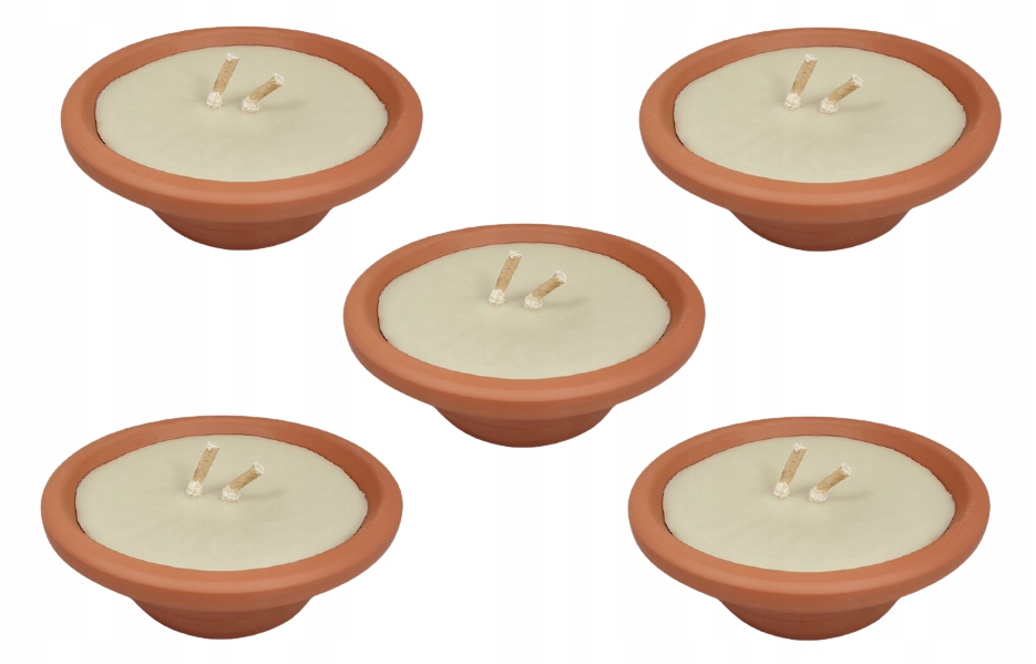 

5x Znicz Otwarty Gliniany zalewany Ceramiczny mały