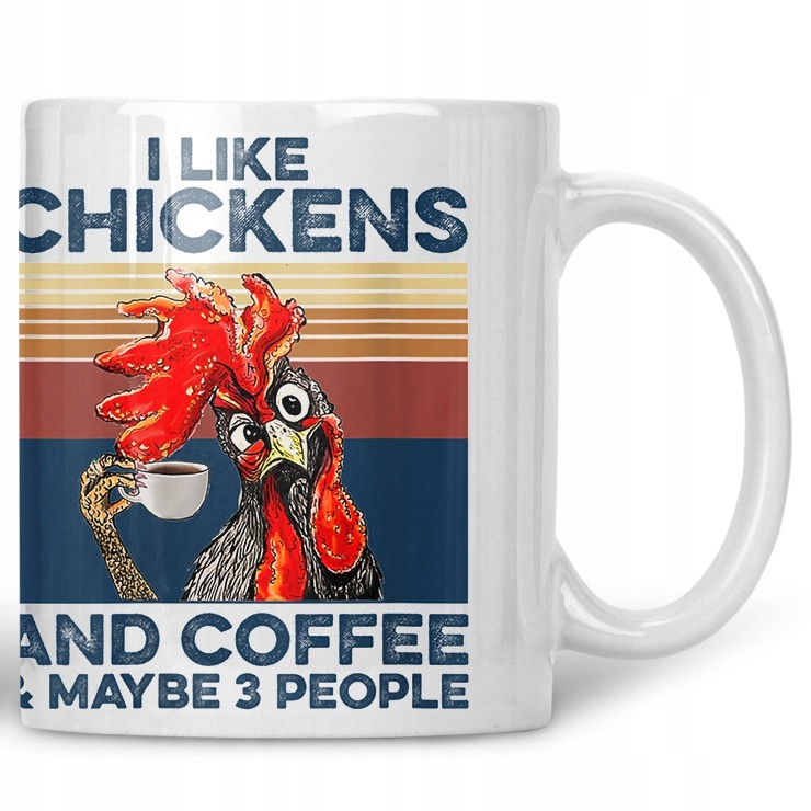 

Kubek Lubię kury kawę i może 3 osoby