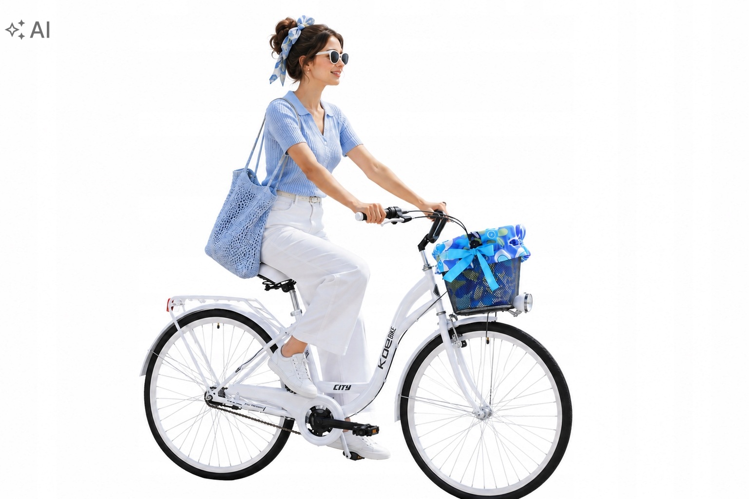 Stylowy rower miejski damski 28 Kozbike 3 biegi biały