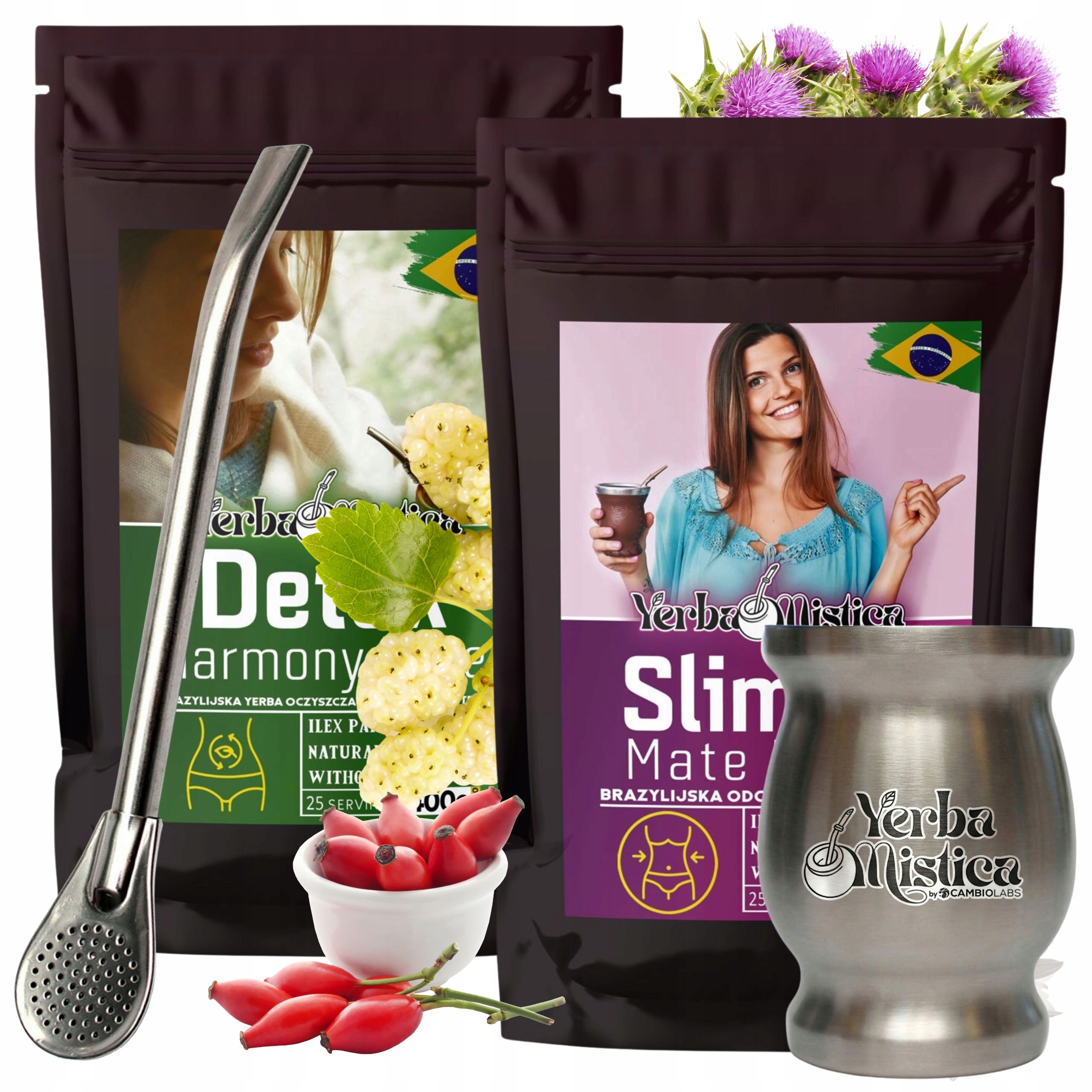 Matero Bombilla Startovací Sada Yerba Mate Detox Yerba Mistica Slim Fit
