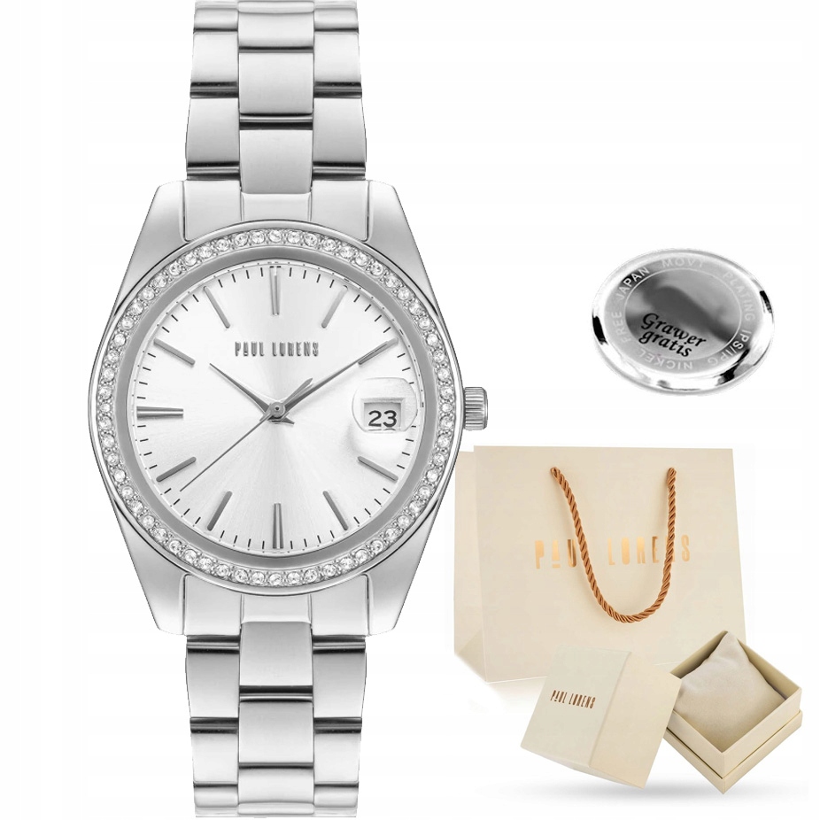 Dámské hodinky Paul Lorens Latifa elegantní s zirkony Datumovka Gravírování