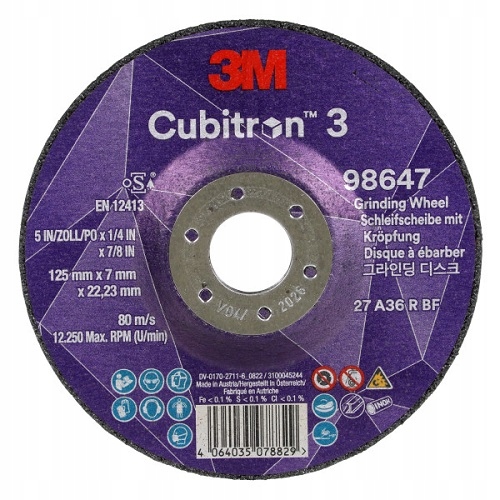 Tarcza do szlifowania 3M Cubitron 3 98647 125mm x 7 mm T27