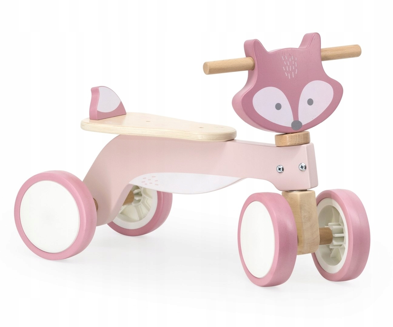 Drewniany Jeździk Lisek Nauka Jazdy Miękkie Koła Lekki Solidny 12m+ Viga