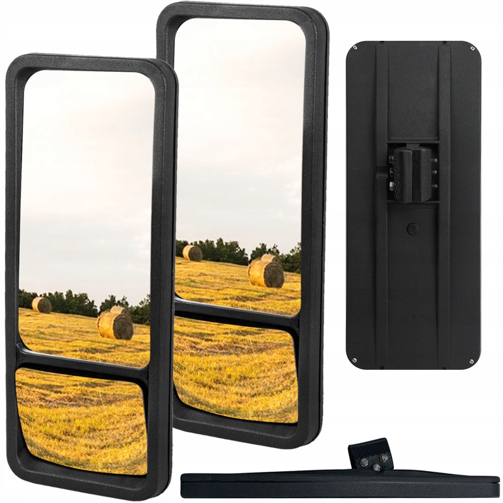 Panoramatické zrcátko s panoramatickým ramenem traktor bagr 157x390 mm objímka 2 ks