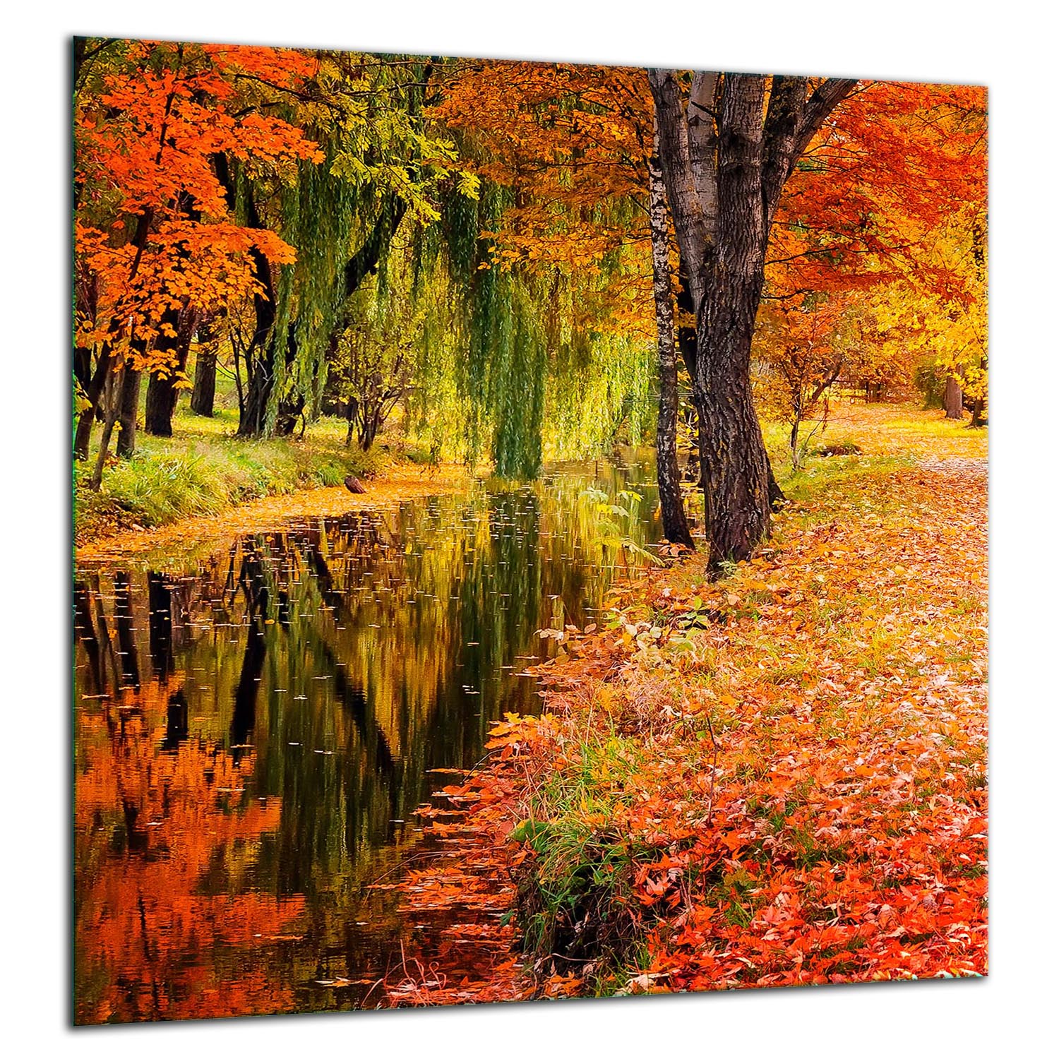 Skleněná Ochranná Deska Panel Lepidlo 60x65 KRAJINATvrzené Sklo Kuchyně 7W